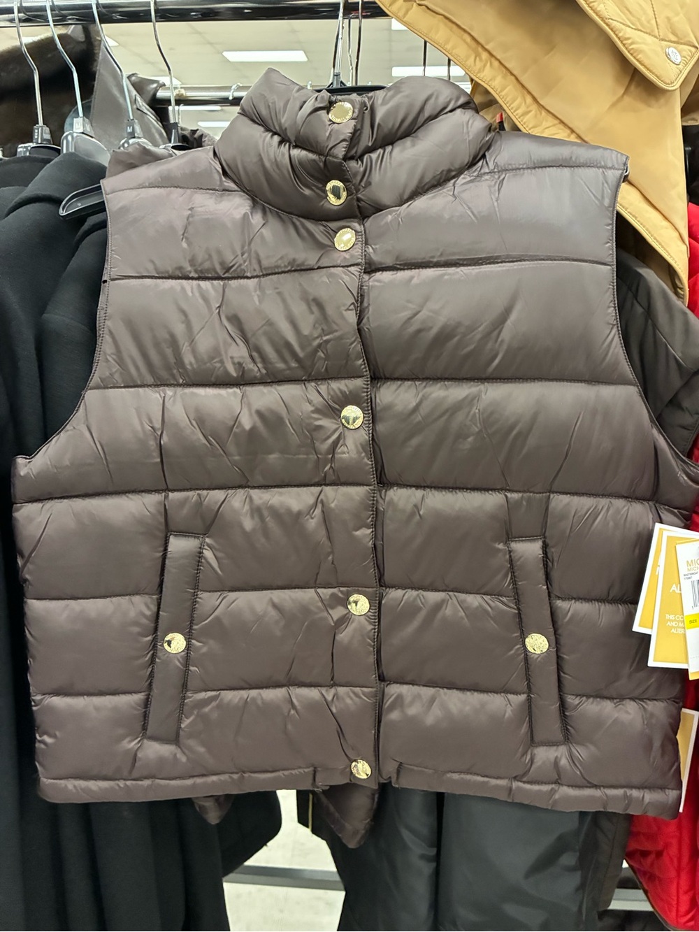 Michael Kors Women's Quilted Puffer Vest - Brown